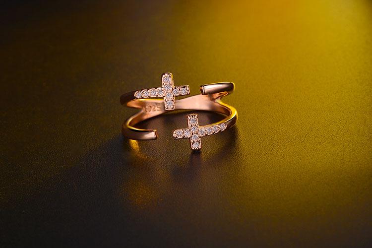 New Fashion Double Cross Open Ring