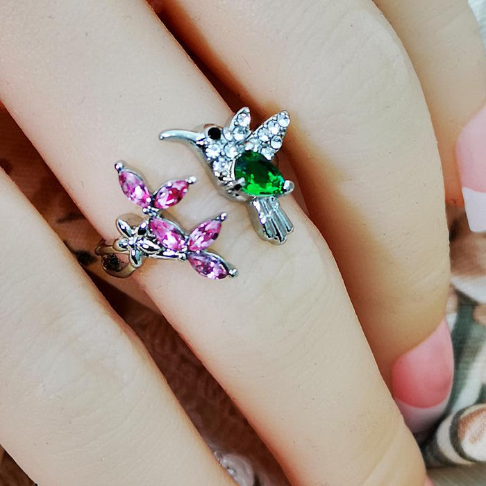 Pop Bird Emerald Color Zircon Women's Ring