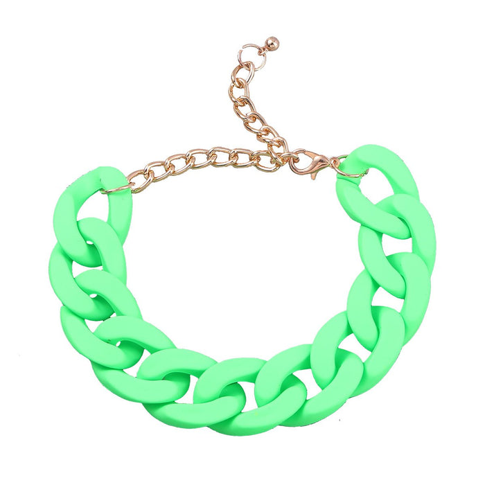 Women‘s Fashion Solid Color Hard Rubber Bracelet