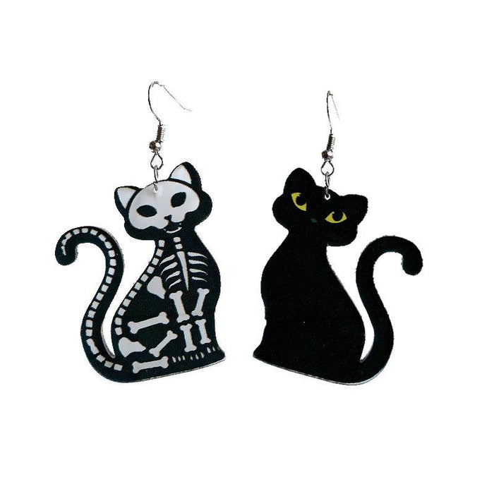 Interesting Acrylic Asymmetric Creative Cat Dog Earrings