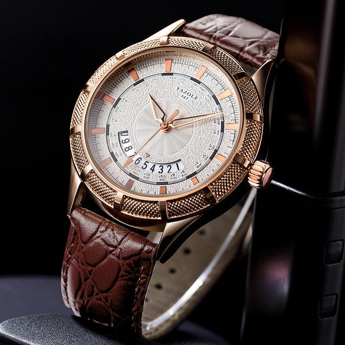 Fashion Casual Mens Watches Top Brand Luxury YAZOLE Waterproof Calendar Designer Business Watches