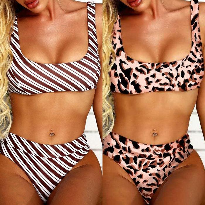 New Sexy Printed Split Swimsuit Backless Bikini