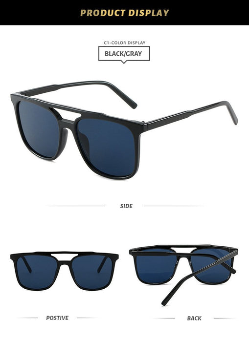 Square double beam Sunglasses Retro