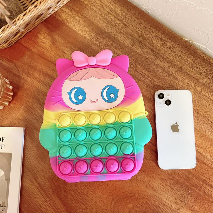 Backpack children's school bag shoulder silicone toys