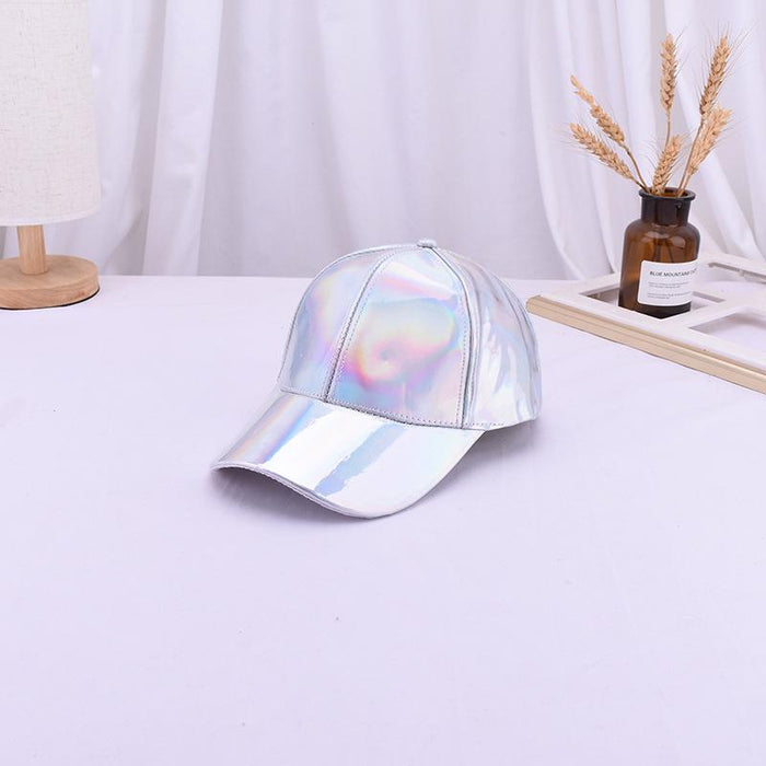 Summer Outdoor Sun Protection Laser Patent Leather Cap Baseball Cap