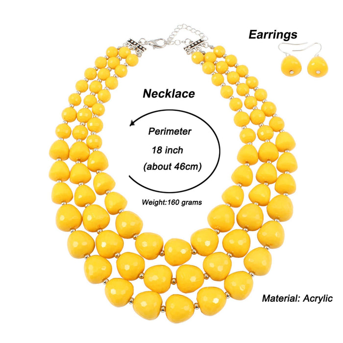 Women's jewelry color Beaded exaggerated Necklace Set