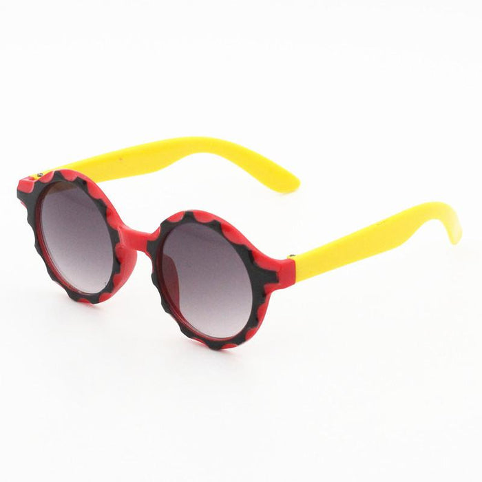 Two color retro round single beam Sunglasses