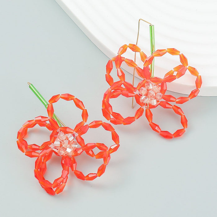 Fashion Multicolor Acrylic Floral Earrings