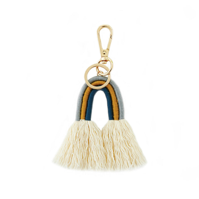 Bohemian Tassel Bag Pendant Hand Woven Rainbow Keychains