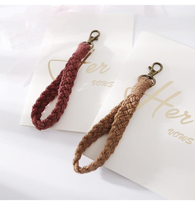 Hand Woven Wrist with Key Chain Pendant Hook Woven Lanyard