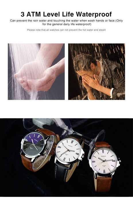 Mens Watches Luxury Blue Glass Waterproof Wristwatch
