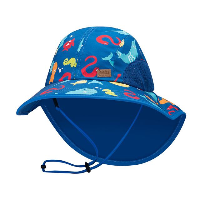 Cartoon Sea Fish Sunscreen Uv50 + Children's Shawl Hat