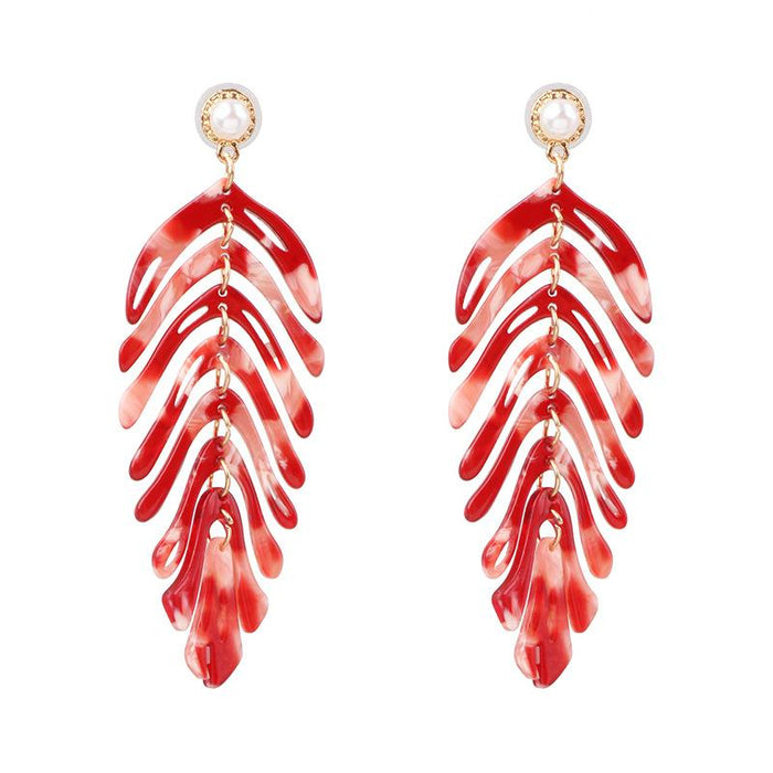 Female Jewelry Creative Personality Fashion Fishbone Earrings