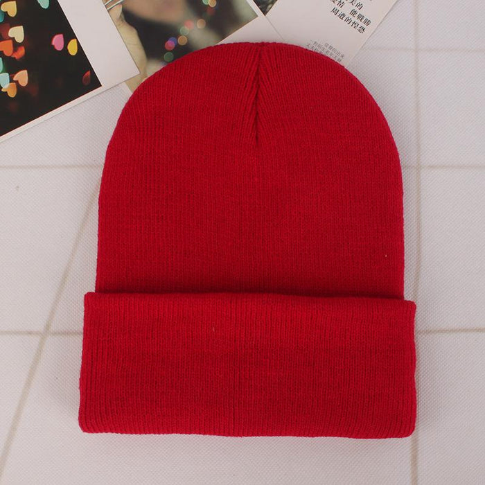 Winter Hats for Unisex Beanies Knitted Solid Cute Hat