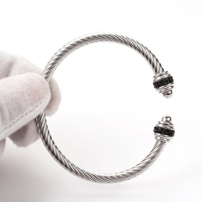 New Simple Twisted Pair Fashion Personality Titanium Steel Bracelet Bangle