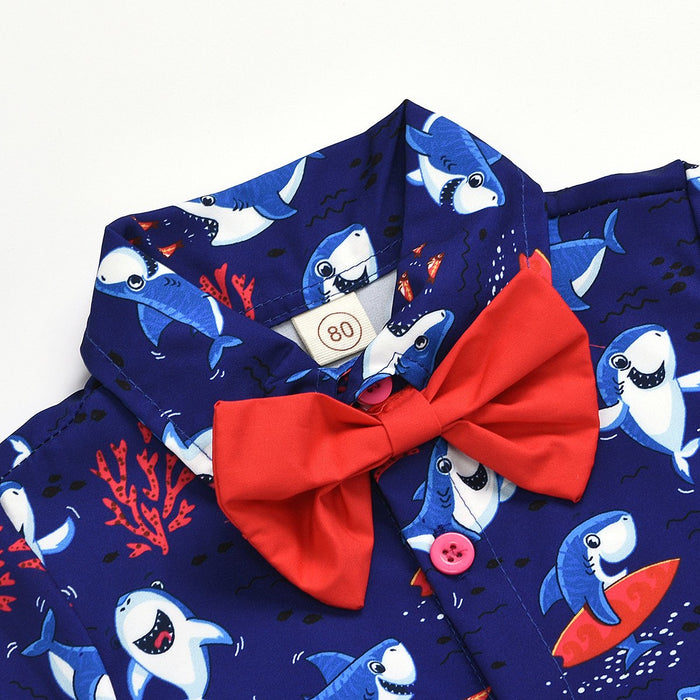 Shark gentleman boys' short sleeve suit
