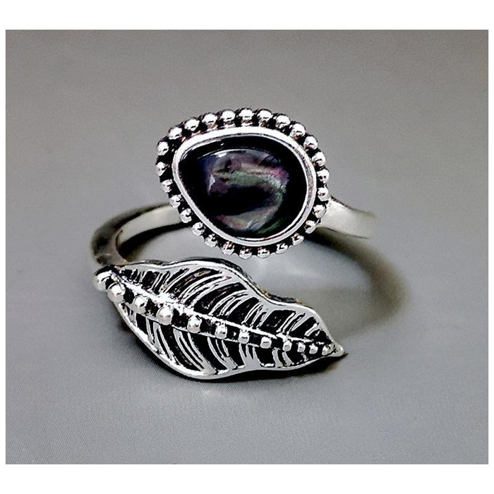 New Bohemian Leaf Shell Ring