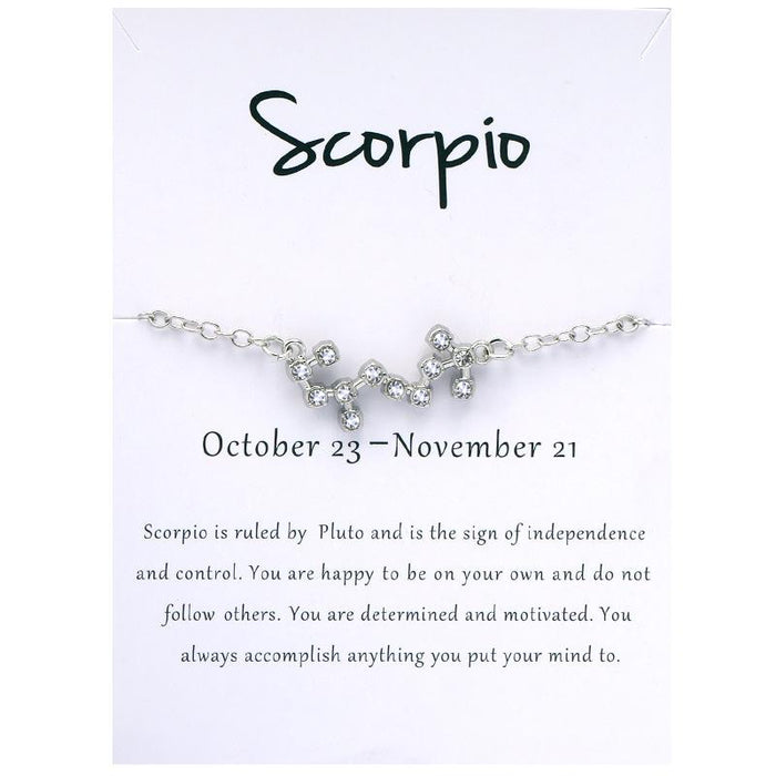 Twelve Constellations Bracelet Rhinestone Card Bracelet