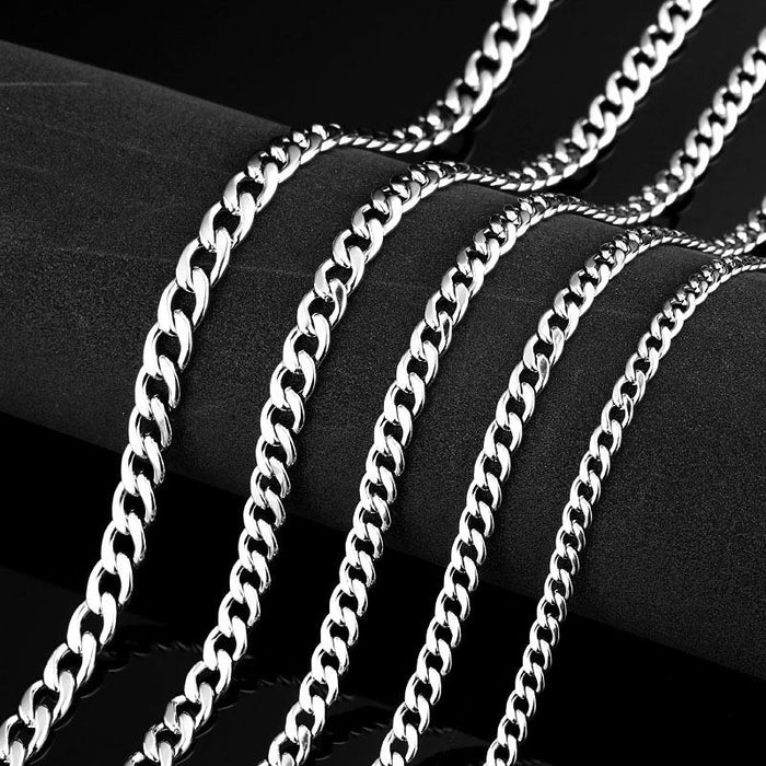 Titanium steel men's necklace woven water wave chain personalized fashion men's and women's Necklace
