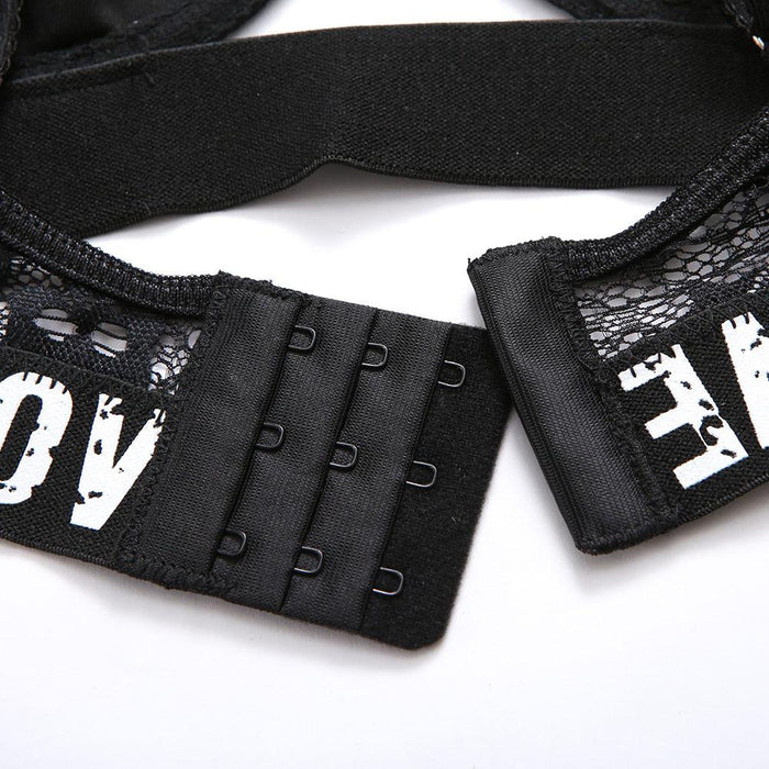 Women's Lace Stitching Underwear Sexy Alphabet Lingerie Set