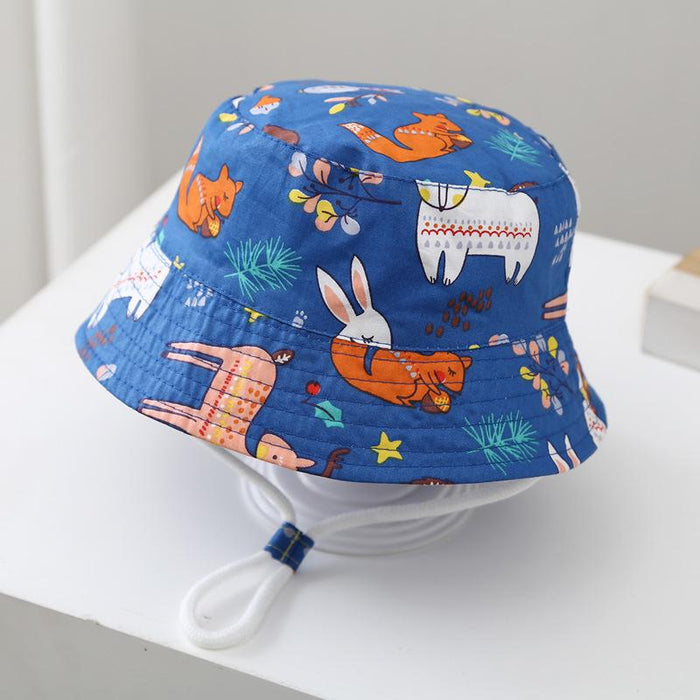 Summer Cartoon Print Children's Outdoor Mesh Hat