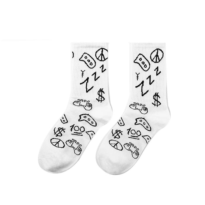 Funny Men Hip Hop Skeleton Socks