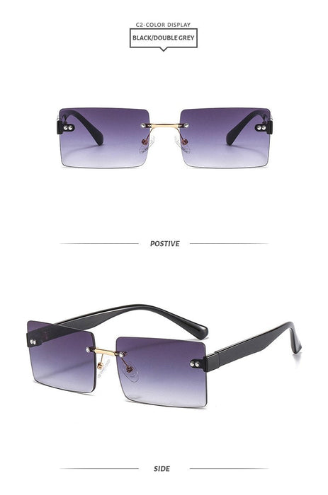 Square frameless colour candy Sunglasses