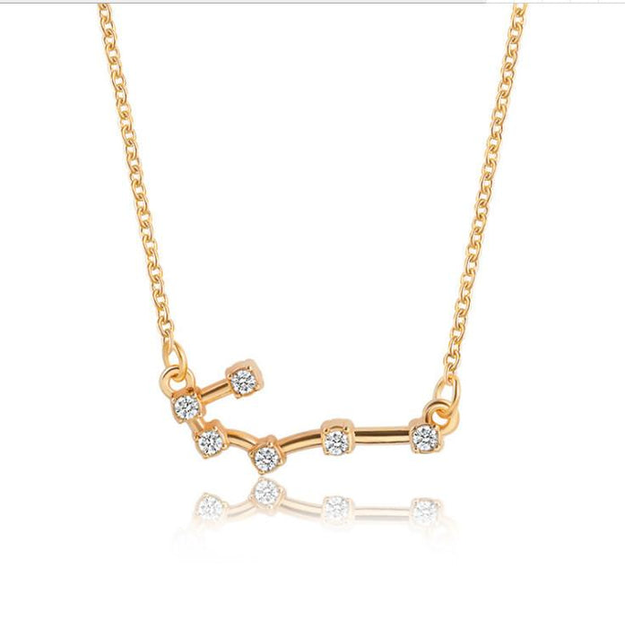 Twelve Constellations Diamond Inlaid Card Clavicle Chain