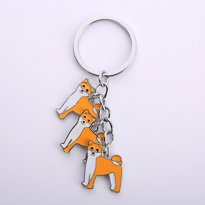 Cartoon Pet Dog Metal Keychain
