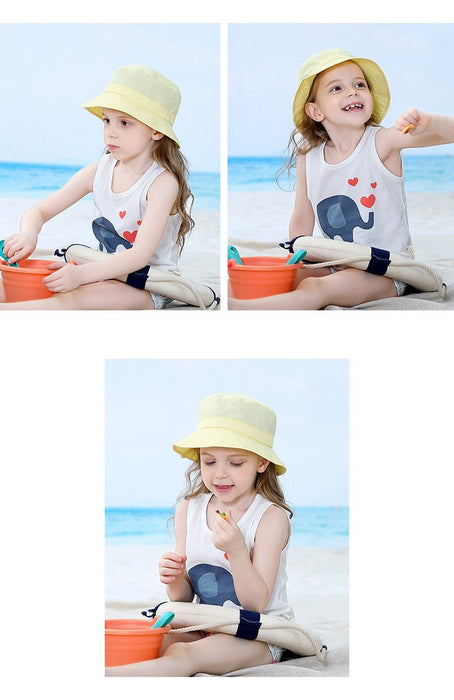 Fashionable Pure Color Sunscreen UV Proof Children's Fisherman Hat