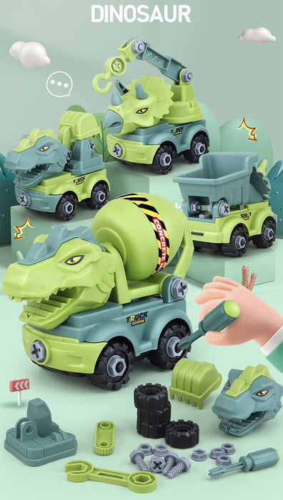 Children's Dinosaur Construction Vehicle Excavator DIY Toys