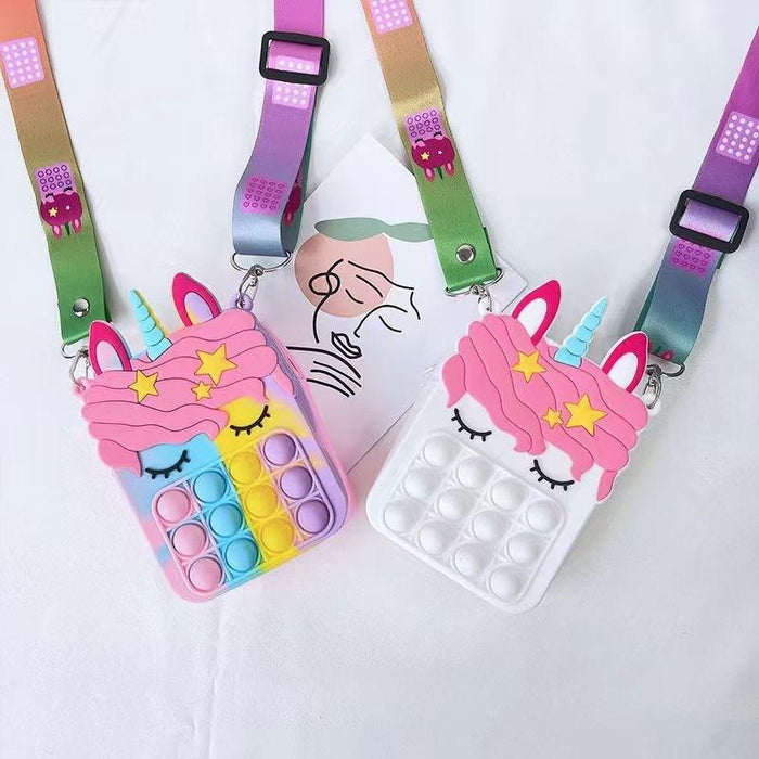 Silicone Bag Unicorn Backpack Decompression Pinch Music