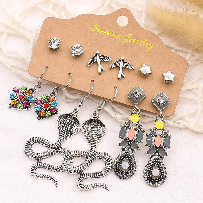 Snake Owl Ocean 6-Piece Earring Jewelry