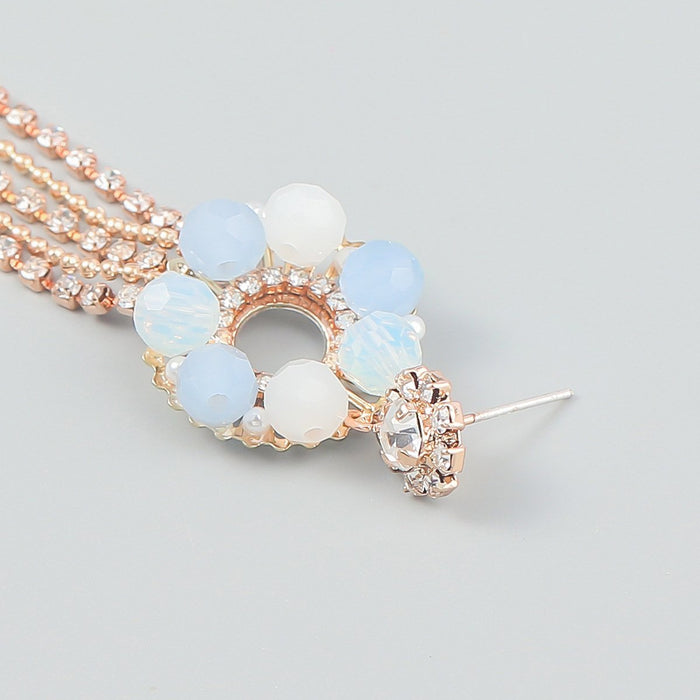 Boho Claw Chain Floral Alloy Earrings