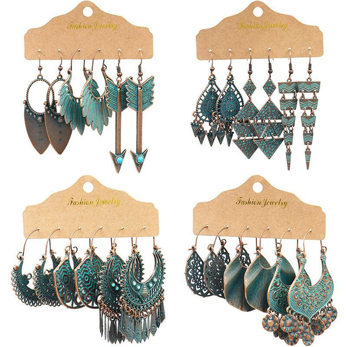 3 pairs/set Earrings Bohemian Style Jewelry X0X36216