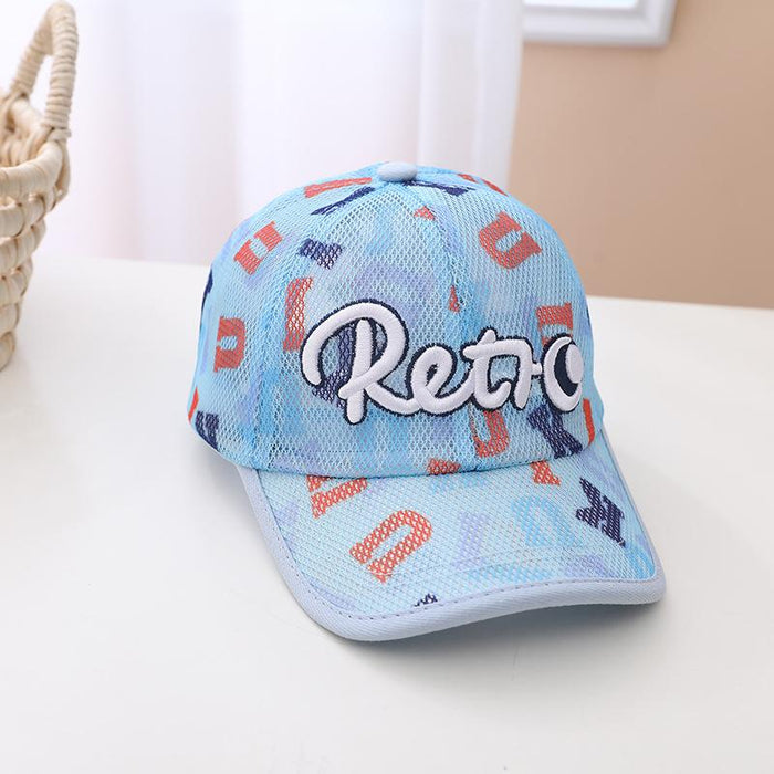 Summer 3D Embroidery English Alphabet Children's Mesh Hat