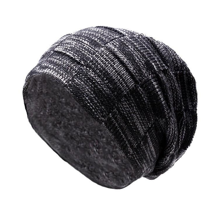 Men's Winter Knitted Pullover Wool Hat Scarf Set