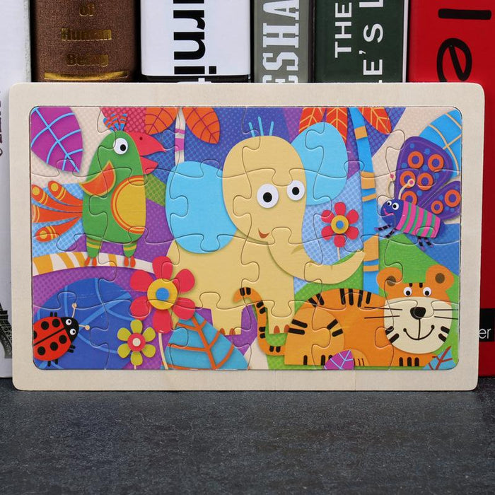 24 Pieces of Wooden Puzzle for Children
