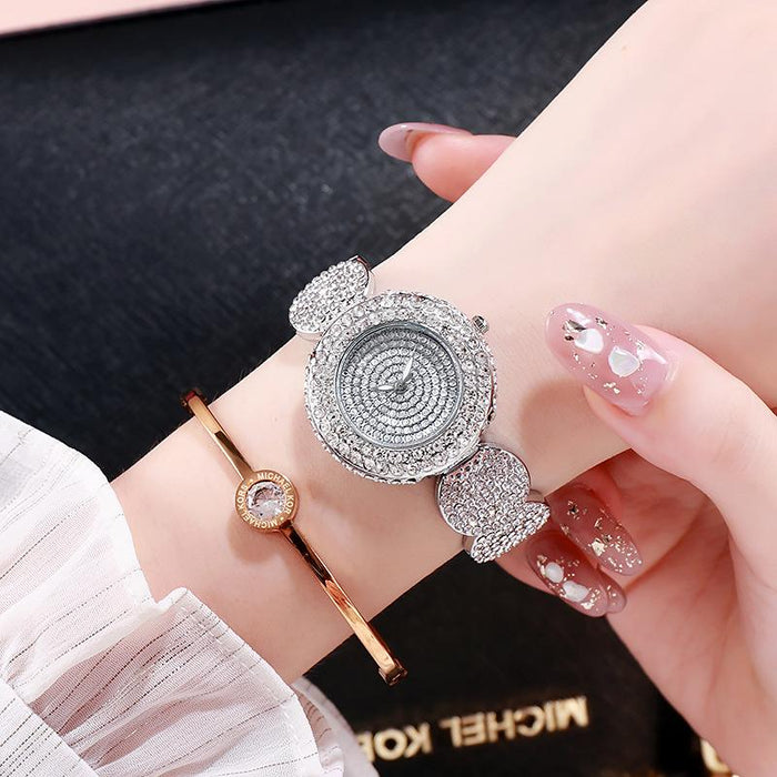 Women Wristwatch Rhinestone Romance Fashion Ladies Steel Quartz Clock