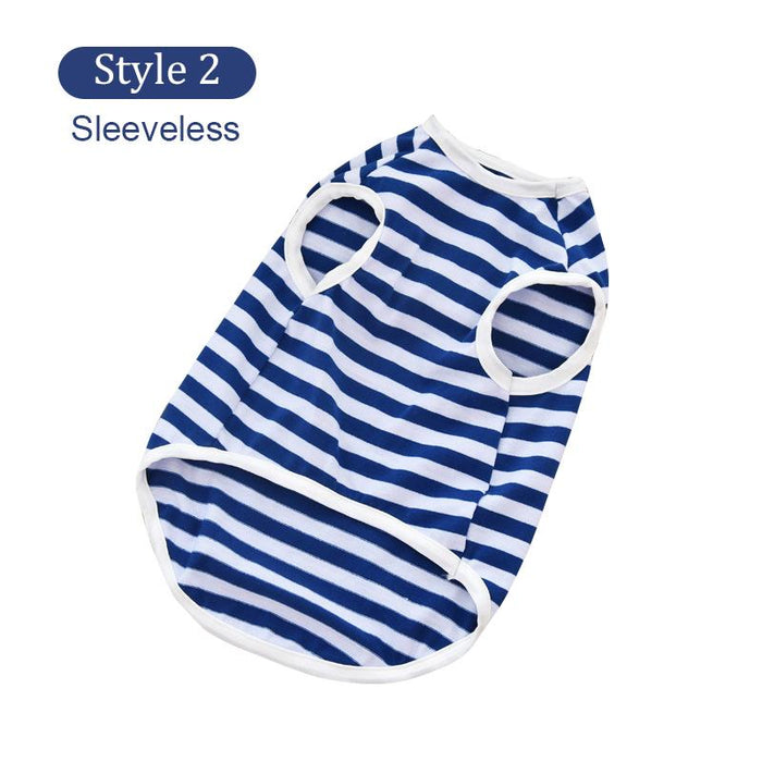 Summer dog clothes small and medium dog pet striped cotton