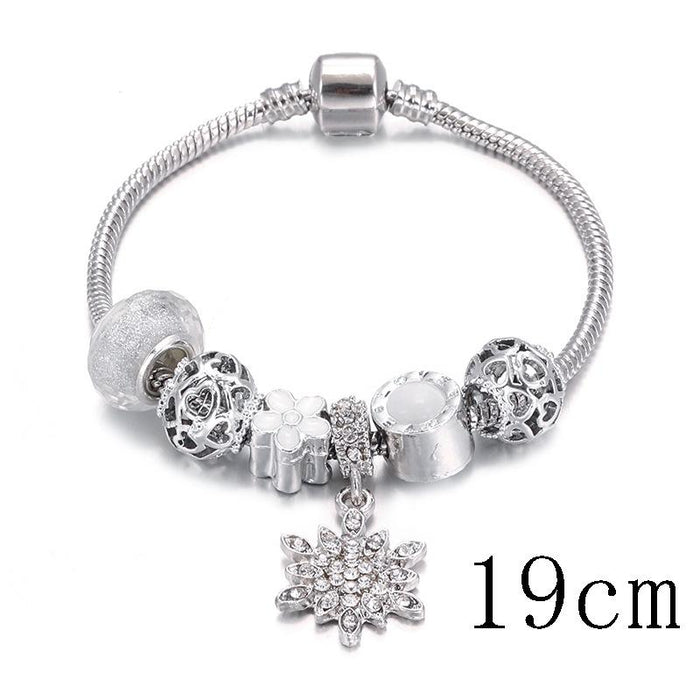Snowflake pendant glass DIY diamond dripping Bracelet