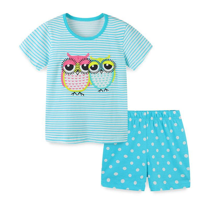 Children's set short sleeved knitted T-shirt set