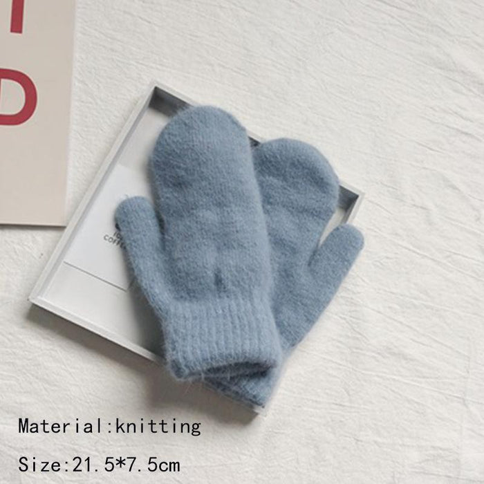 Female Elastic Full Fingers Gloves Cute Rabbit