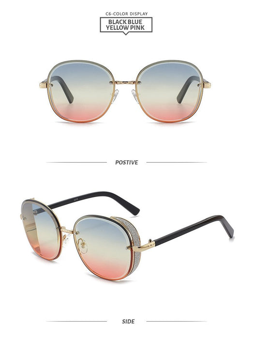 Sunglasses Women's round glasses gradient lens Retro