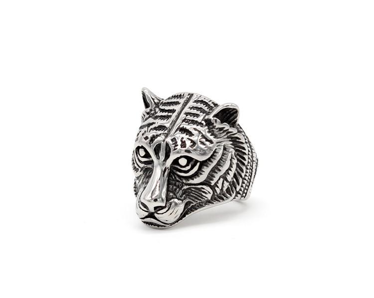 Personalized Tiger Head Men's Titanium Steel Ring Animal Ring