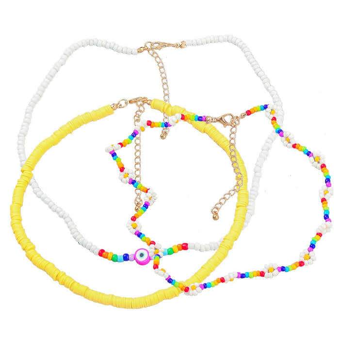 Boho Clavicle Chain Floral Handwoven Bead Necklace