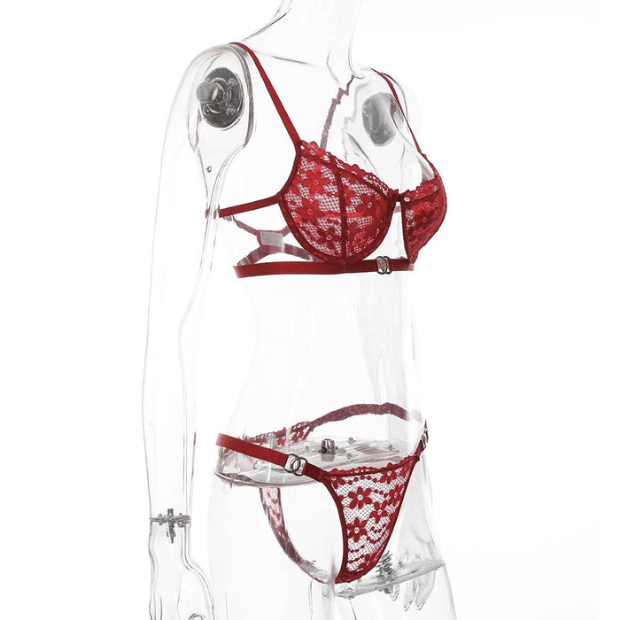 Women Fashion Lace Underwear Sexy Underwire Lingerie Set