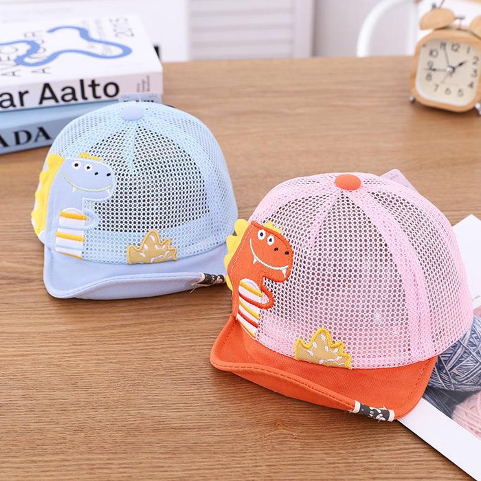 Children's Summer Outdoor Cute Dinosaur Print Mesh Cap