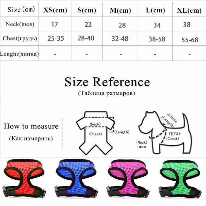 Nylon Dog Leash Breathable Mesh Dog Leash Vest