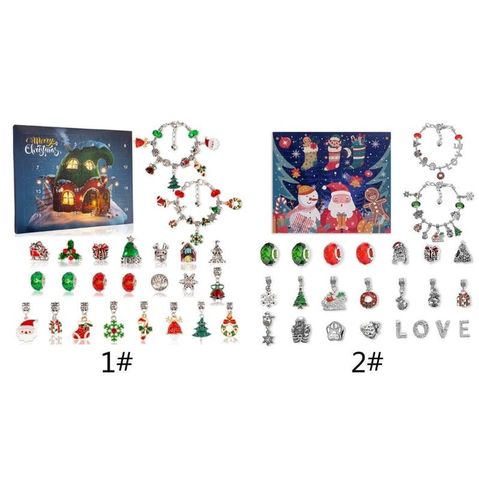 Diy Christmas Advent Calendar Bracelets Blind Box Christmas Jewelry